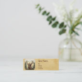 CARTE DE VISITE MINI CHÈQUE DE MONOGRAMME DE LA COURONNE DE CERF AVEC P (Debout devant)