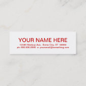 Carte De Visite Mini CHERRIES rétro (Dos)