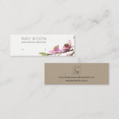 CARTE DE VISITE MINI CHERRY BLOSSOM FLORAL STUD EARRY AFFICHER LOGO (Devant / Derrière)