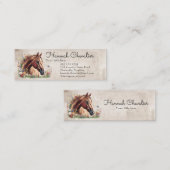 Carte De Visite Mini cheval avec fleur sauvage, hippique de campagne (Devant / Derrière)