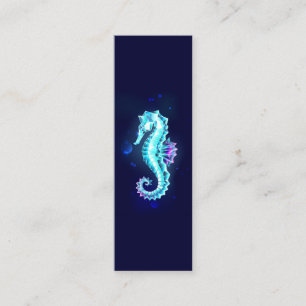 Carte De Visite Mini Cheval de mer de glace cristal sur Arrière - plan 