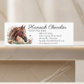 Carte De Visite Mini cheval élégant avec équitation fleur sauvage