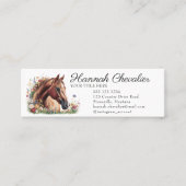 Carte De Visite Mini cheval élégant avec équitation fleur sauvage (Devant)