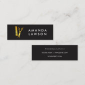 Carte De Visite Mini Cheveux chic chic chic chics et peigne doré (Devant / Derrière)