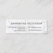 Carte De Visite Mini Cheveux de marbre blancs à la mode élégants (Dos)