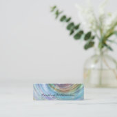 Carte De Visite Mini Chic Aqua Purple Gold Swirling Wave (Debout devant)