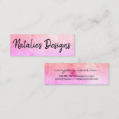 Carte De Visite Mini Chic Aquarelle Cursive manuscrite (Devant / Derrière)