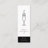 Carte De Visite Mini Chic Black White Event Logo de l'album de boissons (Devant)