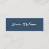 Carte De Visite Mini Chic Blue Modern Script Social Media Influencer (Devant)