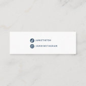 Carte De Visite Mini Chic Blue Modern Script Social Media Influencer (Dos)