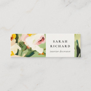 Carte De Visite Mini Chic Boho coloré vert rose rose rose floral