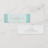 Carte De Visite Mini Chic Boutique Simple Turquoise Bleu Look (Devant / Derrière)