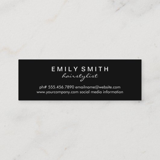 Carte De Visite Mini Chic coiffeur rose chaud (Dos)