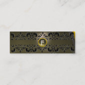 Carte De Visite Mini CHIC DAMASK GEM MONOGRAM gris (Dos)
