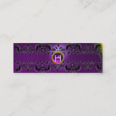 Carte De Visite Mini CHIC DAMASK GEM MONOGRAM violet (Dos)