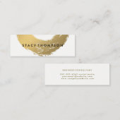 Carte De Visite Mini Chic Faux Gold brossé (Devant / Derrière)