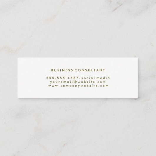 Carte De Visite Mini Chic Faux Gold brossé (Dos)