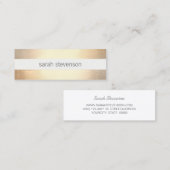 Carte De Visite Mini Chic Faux Gold Foil rayé Moderne (Devant / Derrière)