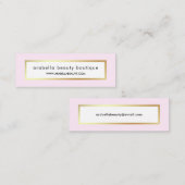 Carte De Visite Mini Chic Glam Pink et Faux Gold (Devant / Derrière)