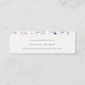 Carte De Visite Mini Chic Lilac Purple Fleur sauvage Papillon Aquarelle (Dos)