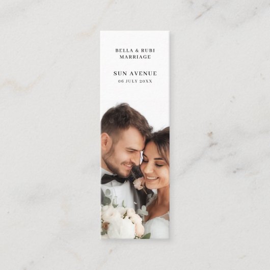 Carte De Visite Mini Chic Minimalist Wedding Favor Mini Bookmark Card (Devant)