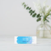 Carte De Visite Mini Chic moderne bleu Carré d'aquarelle (Debout devant)