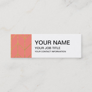 Carte De Visite Mini Chic moderne d'arrière - plan rose de corail de