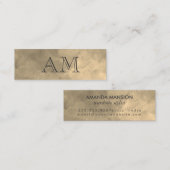 Carte De Visite Mini Chic Monogram Sepia Arrière - plan (Devant / Derrière)