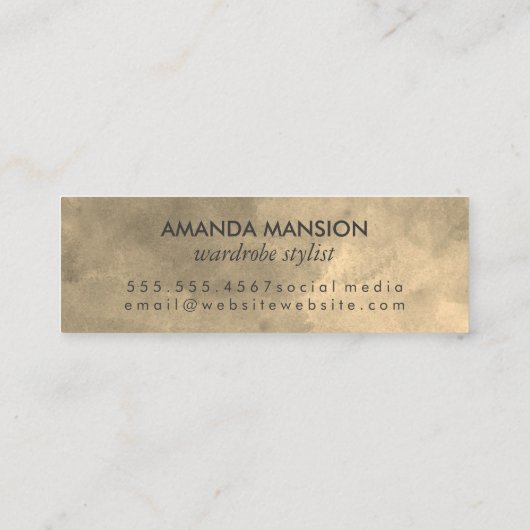 Carte De Visite Mini Chic Monogram Sepia Arrière - plan (Dos)