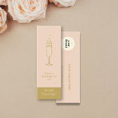 Carte De Visite Mini Chic Pink Gold Event Logo Bon de boisson gratuit