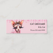 Carte De Visite Mini Chic Sphynx Cat Groomer Parties scintillant rose (Devant)