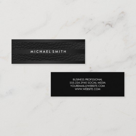 Carte De Visite Mini Chic Stripes Faux Cuir (Devant / Derrière)