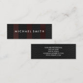 Carte De Visite Mini Chic Stripes Faux Cuir (Devant / Derrière)