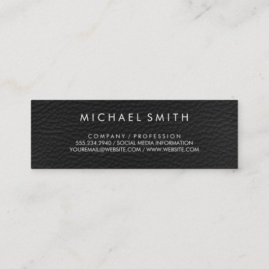 Carte De Visite Mini Chic Stripes Faux Cuir (Dos)