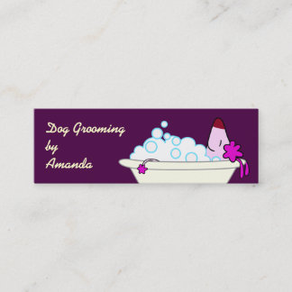 Carte De Visite Mini Chien dans la baignoire - Groomer d'animal