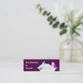 Carte De Visite Mini Chien dans la baignoire - Groomer d'animal (Debout devant)