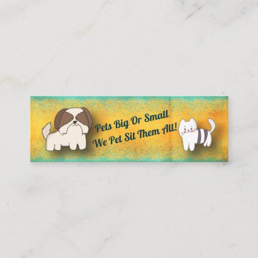 Carte De Visite Mini Chien Walker Chat Pet Sitter Service Moderne (Devant)