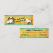 Carte De Visite Mini Chien Walker Chat Pet Sitter Service Moderne (Devant / Derrière)
