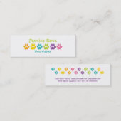 Carte De Visite Mini Chien Walker Empreinte de patte arc-en-ciel (Devant / Derrière)