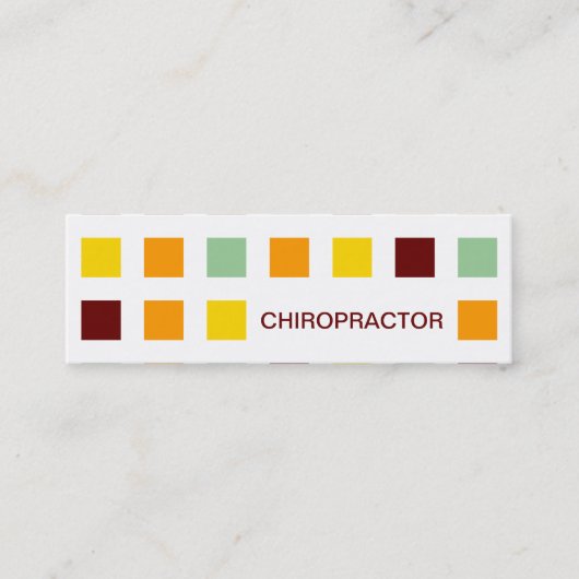 Carte De Visite Mini CHIROPRACTOR (carrés mod) (Devant)