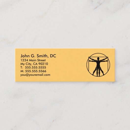 Carte De Visite Mini Chiroprakteur de référence de logo de DaVinci mini (Devant)