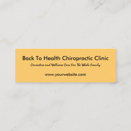 Carte De Visite Mini Chiroprakteur de référence de logo de DaVinci mini (Dos)