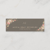 Carte De Visite Mini Chocolat Monogramme Élégant Wedding planner Floral (Devant)