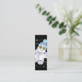 Carte De Visite Mini Chouette à neige avec Signet Casquette (Debout devant)