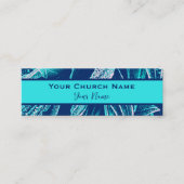 Carte De Visite Mini Christian Church Pastor Moderne Turquoise Nature (Devant)