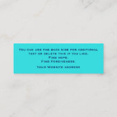 Carte De Visite Mini Christian Church Pastor Moderne Turquoise Nature (Dos)