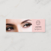Carte De Visite Mini Cils de photo de script noir rose blush (Devant)