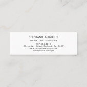 Carte De Visite Mini Cils de photo de script noir rose blush (Dos)