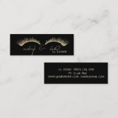 Carte De Visite Mini Cils Élégants Modernes, Noirs et Pailletés (Devant / Derrière)