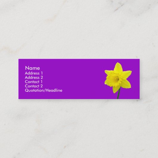 Carte De Visite Mini Cinq jonquilles (Devant)